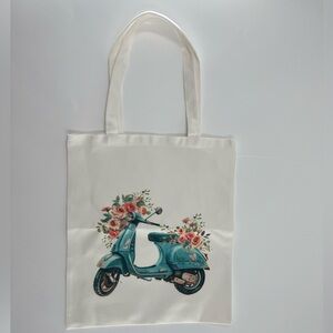 Scooter Pattern Canvas Tote Bag